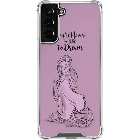 Disney Princess Rapunzel Never Too Old To Dream Art Galaxy S21 FE Clear Case