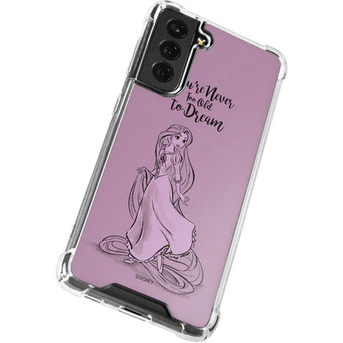 Disney Princess Rapunzel Never Too Old To Dream Art Galaxy S21 FE Clear Case