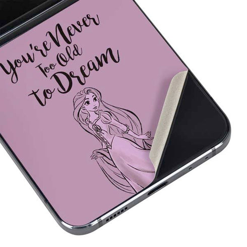 Disney Princess Rapunzel Never Too Old To Dream Art Galaxy Z Flip5 5G Skin
