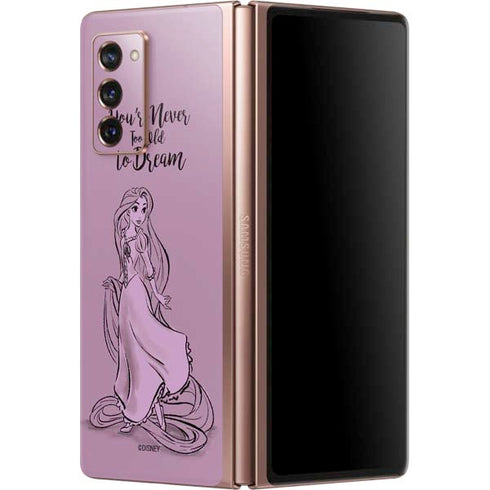 Disney Princess Rapunzel Never Too Old To Dream Art Galaxy Z Fold2 5G Skin