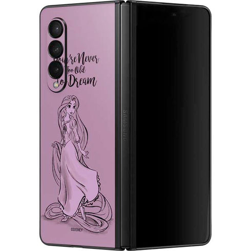 Disney Princess Rapunzel Never Too Old To Dream Art Galaxy Z Fold3 5G Skin