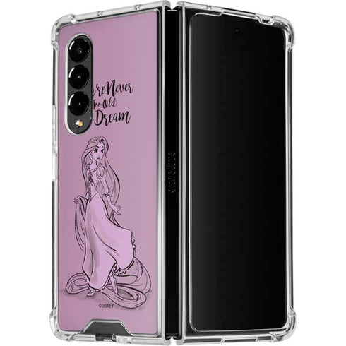Disney Princess Rapunzel Never Too Old To Dream Art Galaxy Z Fold4 5G Clear Case