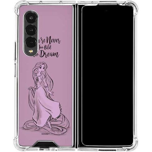 Disney Princess Rapunzel Never Too Old To Dream Art Galaxy Z Fold4 5G Clear Case