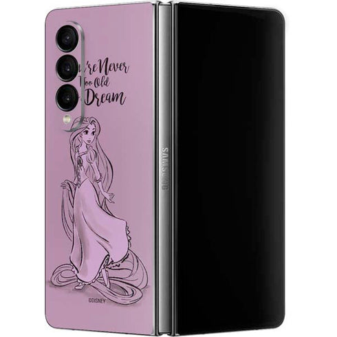 Disney Princess Rapunzel Never Too Old To Dream Art Galaxy Z Fold4 5G Skin