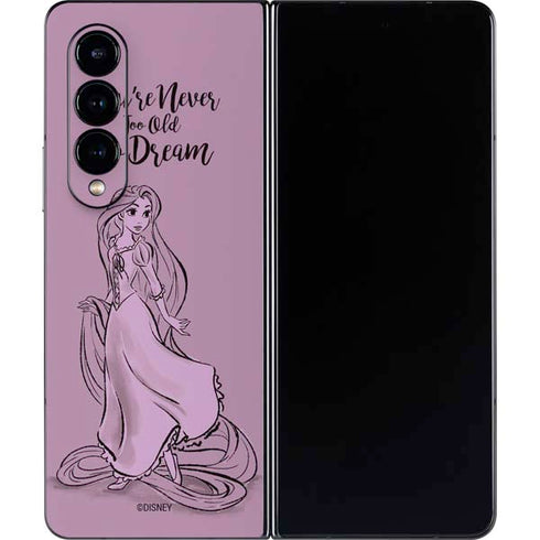 Disney Princess Rapunzel Never Too Old To Dream Art Galaxy Z Fold4 5G Skin