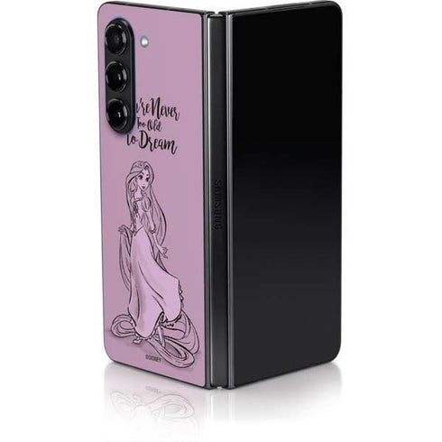 Disney Princess Rapunzel Never Too Old To Dream Art Galaxy Z Fold5 5G Skin