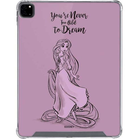 Disney Princess Rapunzel Never Too Old To Dream Art iPad Pro 12.9in (2020) Clear Case