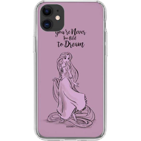 Disney Princess Rapunzel Never Too Old To Dream Art iPhone 11 Clear Case