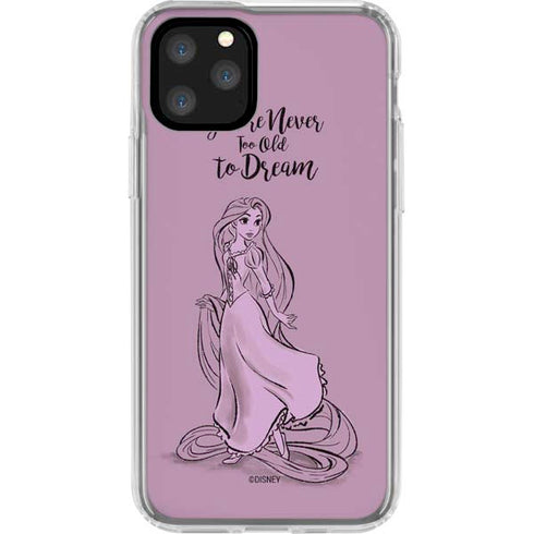 Disney Princess Rapunzel Never Too Old To Dream Art iPhone 11 Pro Clear Case