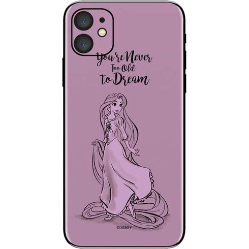 Disney Princess Rapunzel Never Too Old To Dream Art iPhone 11 Skin