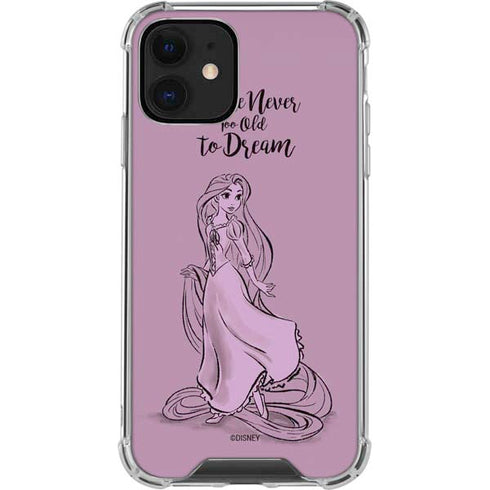 Disney Princess Rapunzel Never Too Old To Dream Art iPhone 12 Clear Case