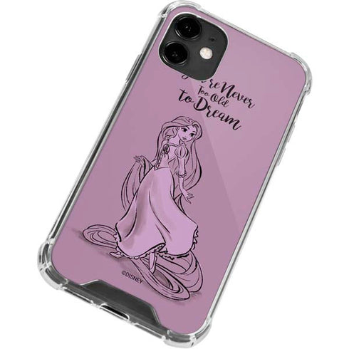 Disney Princess Rapunzel Never Too Old To Dream Art iPhone 12 Clear Case