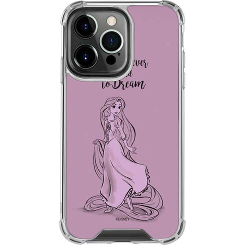 Disney Princess Rapunzel Never Too Old To Dream Art iPhone 13 Pro Clear Case