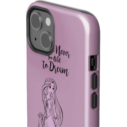Disney Princess Rapunzel Never Too Old To Dream Art iPhone 15 Plus Impact Case