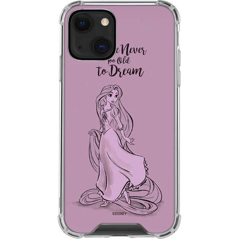 Disney Princess Rapunzel Never Too Old To Dream Art iPhone 14 Plus Clear Case