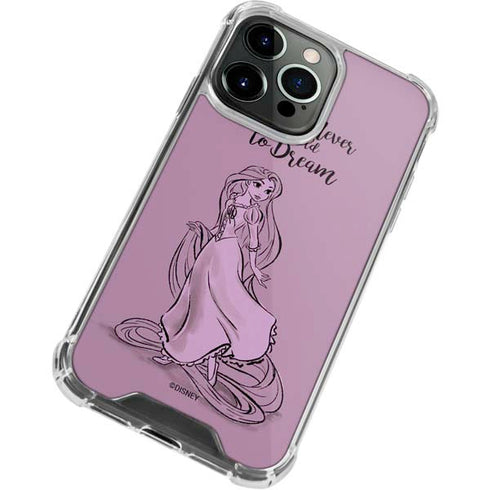 Disney Princess Rapunzel Never Too Old To Dream Art iPhone 14 Pro Clear Case