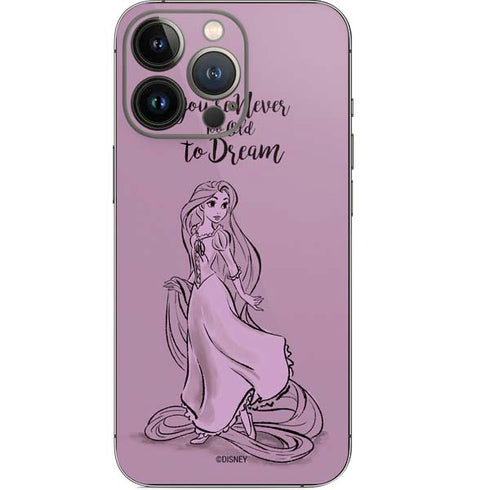 Disney Princess Rapunzel Never Too Old To Dream Art iPhone 14 Pro Skin