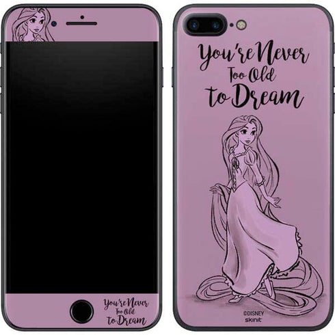 Disney Princess Rapunzel Never Too Old To Dream Art iPhone 7 Plus Skin