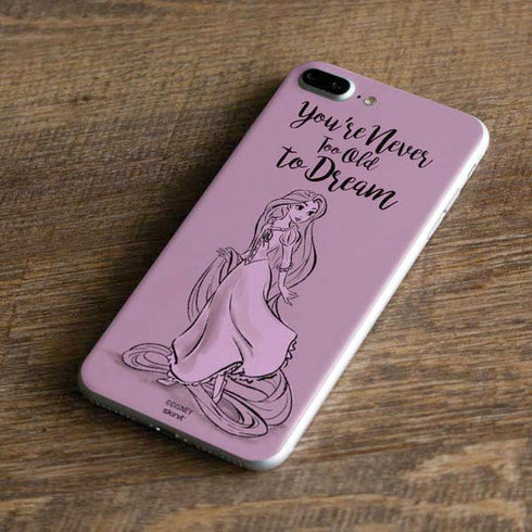 Disney Princess Rapunzel Never Too Old To Dream Art iPhone 7 Plus Skin
