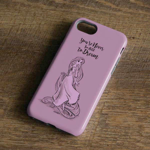 Disney Princess Rapunzel Never Too Old To Dream Art iPhone 8 Pro Case