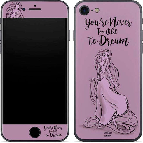 Disney Princess Rapunzel Never Too Old To Dream Art iPhone 8 Skin