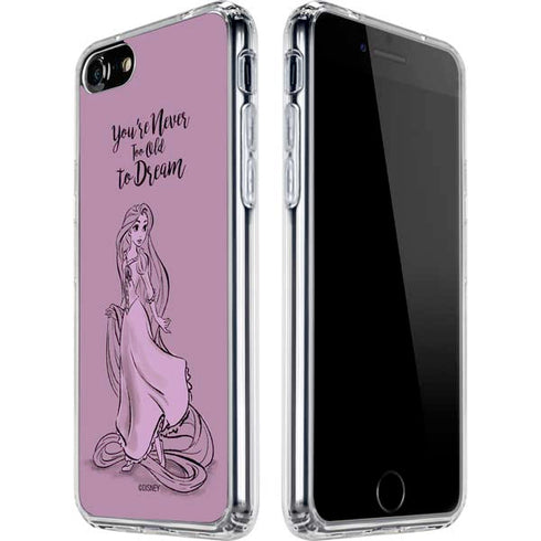 Disney Princess Rapunzel Never Too Old To Dream Art iPhone SE (2nd & 3rd Gen) Clear Case