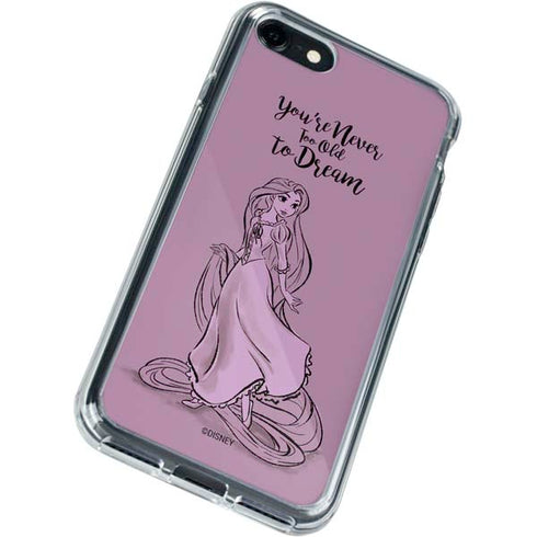Disney Princess Rapunzel Never Too Old To Dream Art iPhone SE (2nd & 3rd Gen) Clear Case