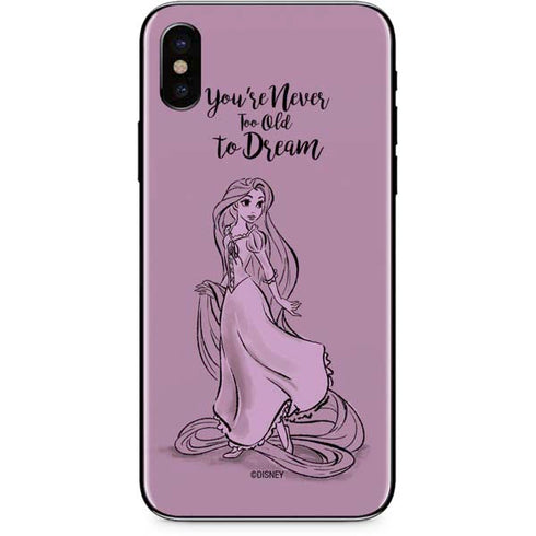 Disney Princess Rapunzel Never Too Old To Dream Art iPhone X Skin