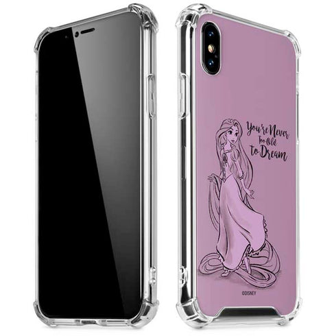 Disney Princess Rapunzel Never Too Old To Dream Art iPhone XS Max Clear Case