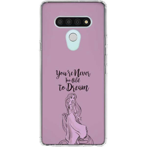 Disney Princess Rapunzel Never Too Old To Dream Art LG Stylo 6 Clear Case