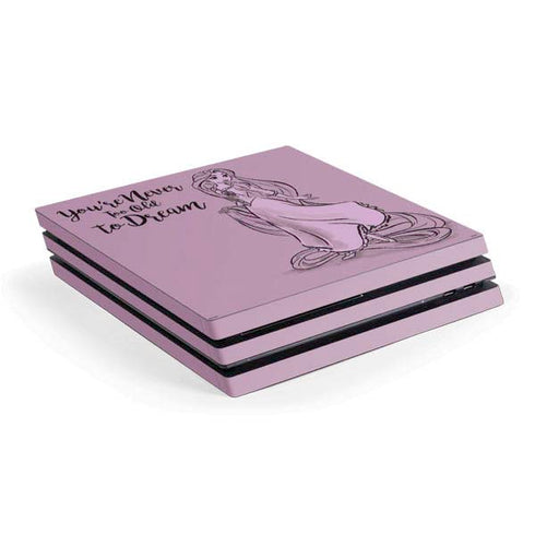 Disney Princess Rapunzel Never Too Old To Dream Art PS4 Pro Console Skin
