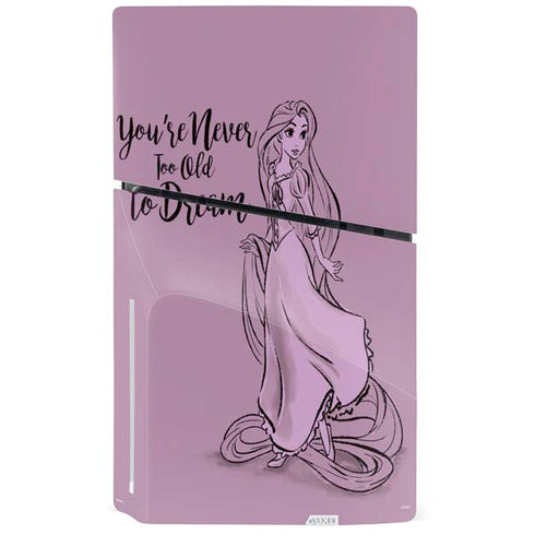 Disney Princess Rapunzel Never Too Old To Dream Art PS5 Slim Disk Bundle Skin