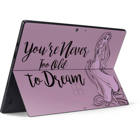 Disney Princess Rapunzel Never Too Old To Dream Art Surface Pro 7 Skin