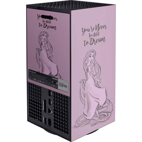 Disney Princess Rapunzel Never Too Old To Dream Art Xbox Series X Console Skin