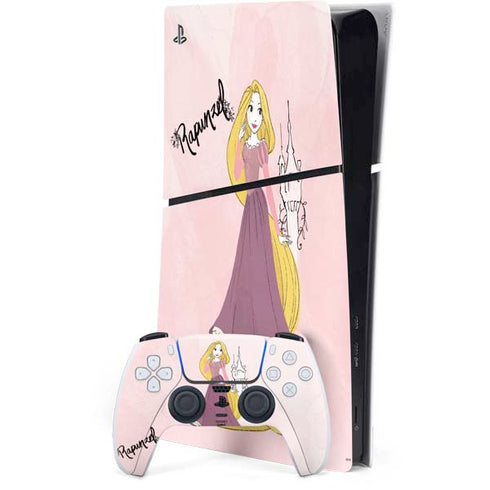 Disney Princess Rapunzel Art PS5 Slim Digital Edition Console Skin