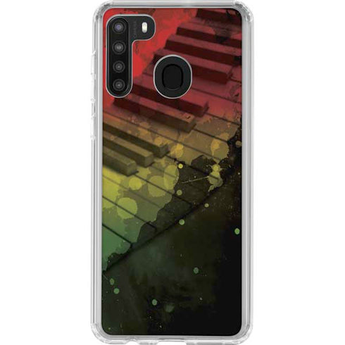 Rasta Color Keys Galaxy A21 Clear Case