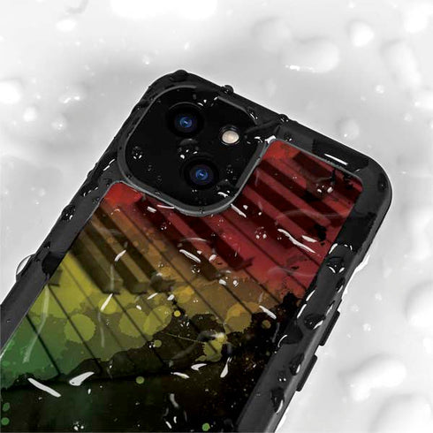 Rasta Color Keys iPhone 15 Waterproof Case