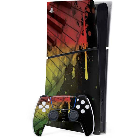 Rasta Color Keys PS5 Slim Digital Edition Console Skin