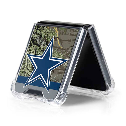 NFL Realtree Camo Dallas Cowboys Galaxy Z Flip5 5G Clear Case