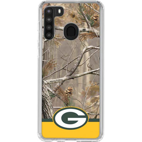 NFL Realtree Camo Green Bay Packers Galaxy A21 Clear Case