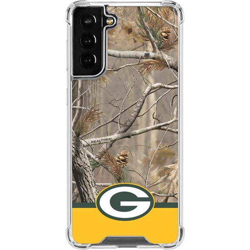 NFL Realtree Camo Green Bay Packers Galaxy S21 FE Clear Case