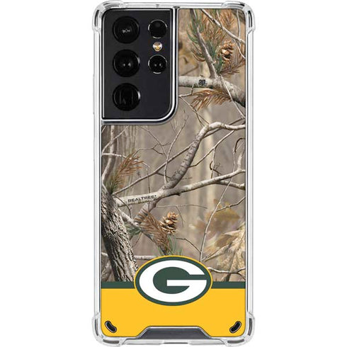 NFL Realtree Camo Green Bay Packers Galaxy S21 Ultra 5G Clear Case