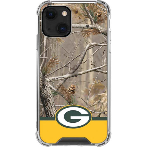 NFL Realtree Camo Green Bay Packers iPhone 13 Mini Clear Case