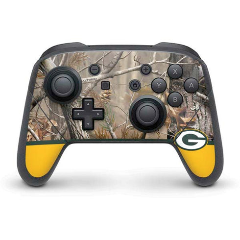 NFL Realtree Camo Green Bay Packers Nintendo Switch Pro Controller Skin