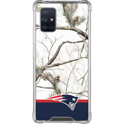 NFL Realtree Camo New England Patriots Galaxy A71 5G Clear Case