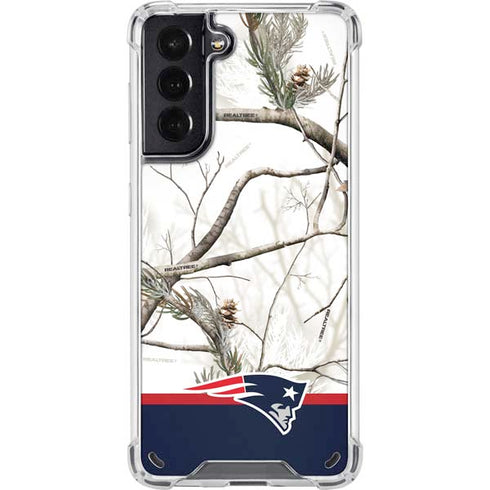 NFL Realtree Camo New England Patriots Galaxy S21 5G Clear Case