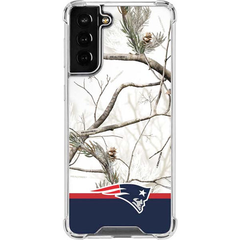 NFL Realtree Camo New England Patriots Galaxy S21 FE Clear Case