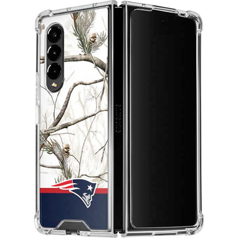 NFL Realtree Camo New England Patriots Galaxy Z Fold4 5G Clear Case