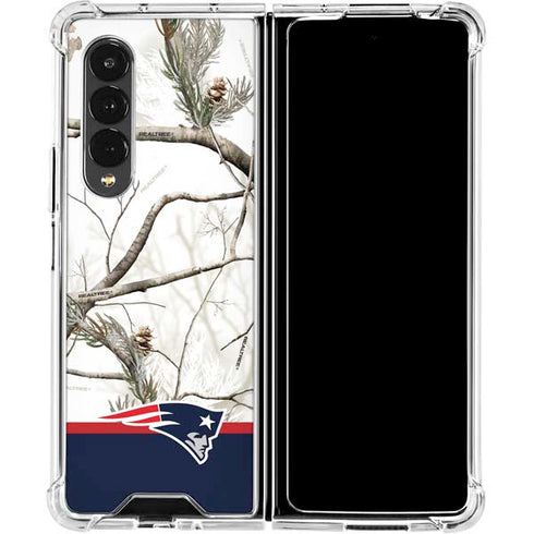 NFL Realtree Camo New England Patriots Galaxy Z Fold4 5G Clear Case