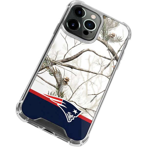 NFL Realtree Camo New England Patriots iPhone 13 Pro Max Clear Case